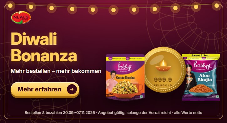 Neals Diwali Bonanza 2026 – Gratis-Kartons und Goldmünze